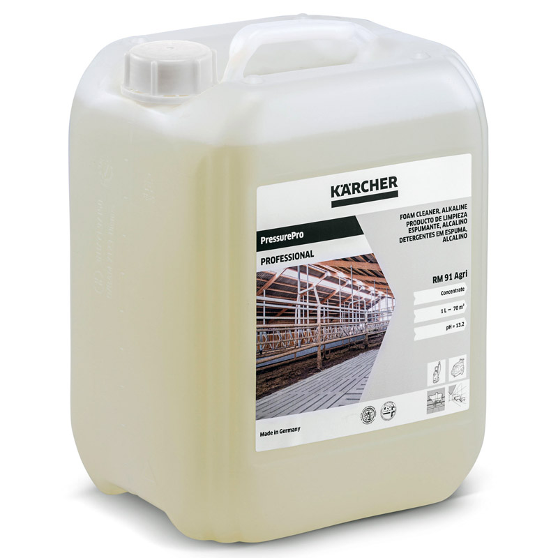 Detergent lichid spumant alcalin, pentru grajduri, rezervoare si containere, 10 L, tip RM 91 AGRI