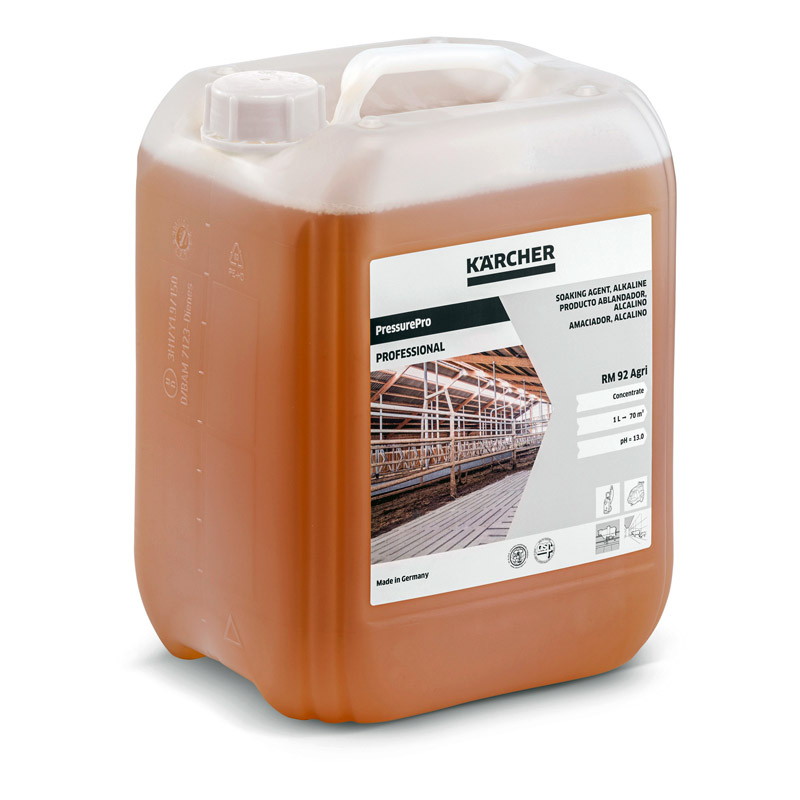 Detergent lichid emoliant PressurePro, pentru grajduri, rezervoare si containere, 10 L, tip RM 92 AGRI