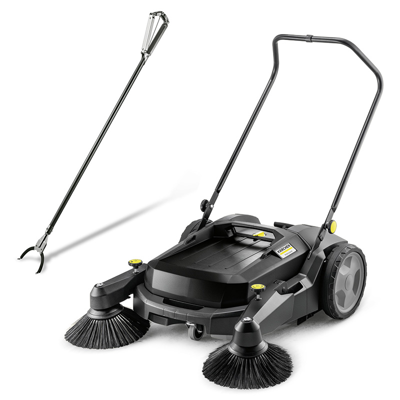 Masina de maturat manuala profesionala, cu doua maturi KM 70/20 C 2SB Go!Further, cadou accesoriu de colectare a gunoiului ABS