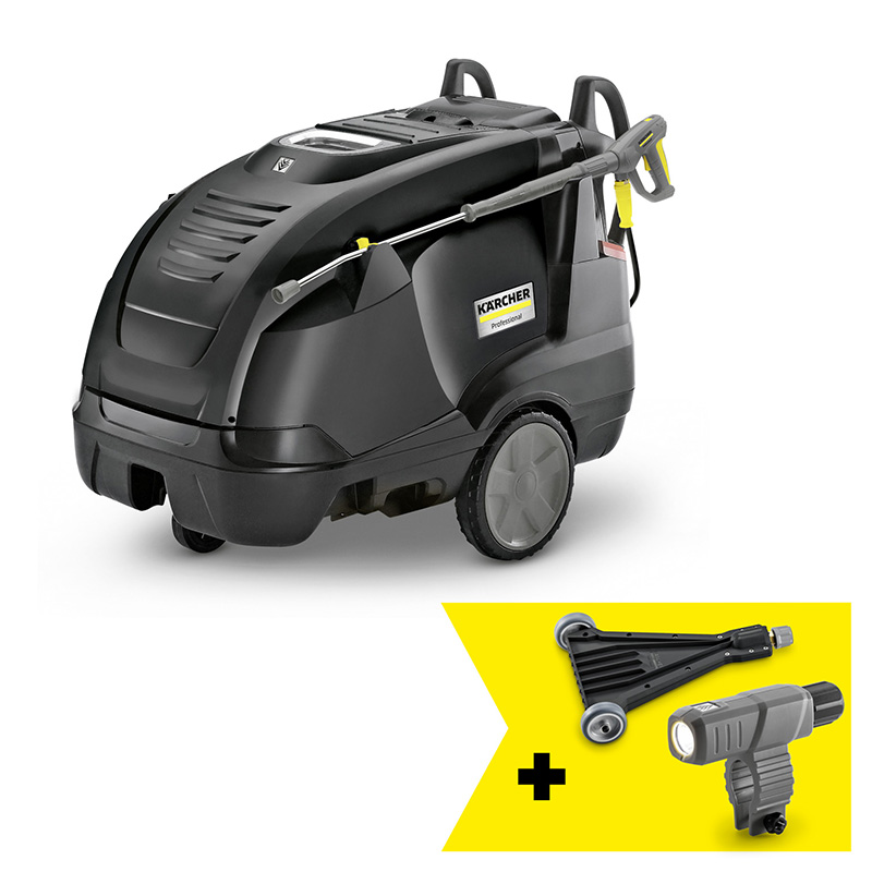 Aparat de spalat cu presiune si incalzire KARCHER HDS 11/18-4 S eB Plus Go!Further, cadou: eco!Booster si lampa de lucru
